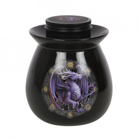 Set ceara parfumata de soia, wax melt si lampa aromaterapie Dragonul Samhain - Anne Stokes